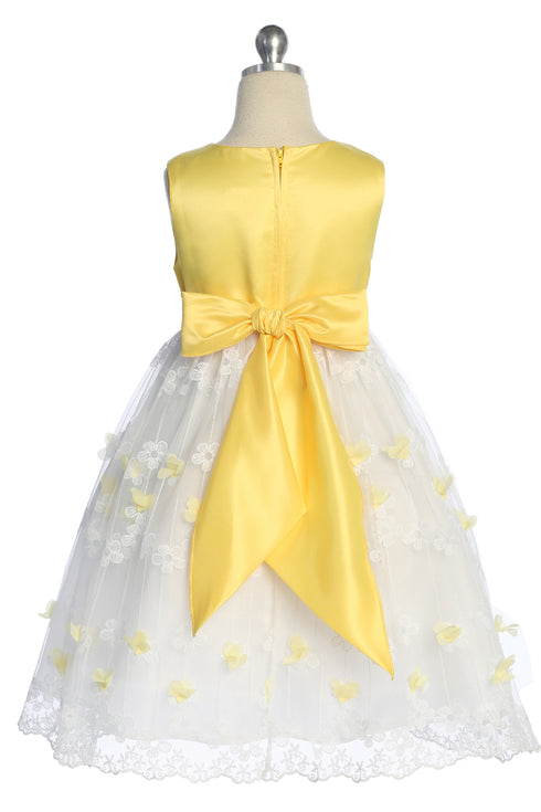 Elegant 3D Embroidery Flower Girl Dress – 2-14